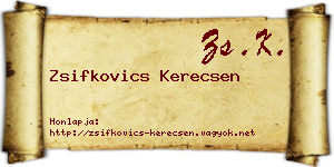 Zsifkovics Kerecsen névjegykártya